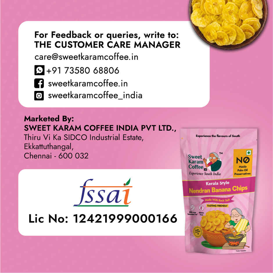 Sweet Karam Coffee Rock Salt Nendran Banana Chips - Fasting (Vrat) Special