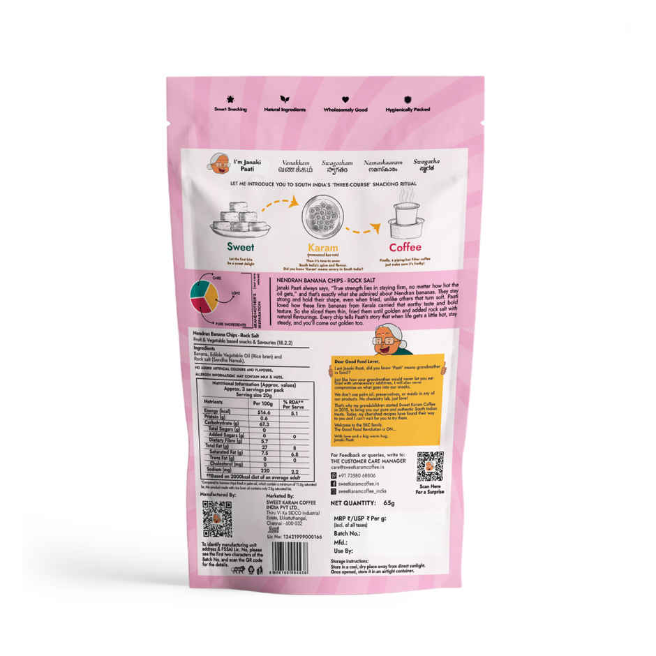 Sweet Karam Coffee Rock Salt Nendran Banana Chips - Fasting (Vrat) Special