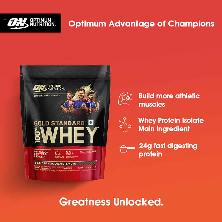 Optimum Nutrition (On) Pure Whey Gold Standard Powder Double Rich Chocolate1 Lb