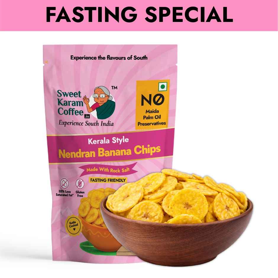 Sweet Karam Coffee Rock Salt Nendran Banana Chips - Fasting (Vrat) Special