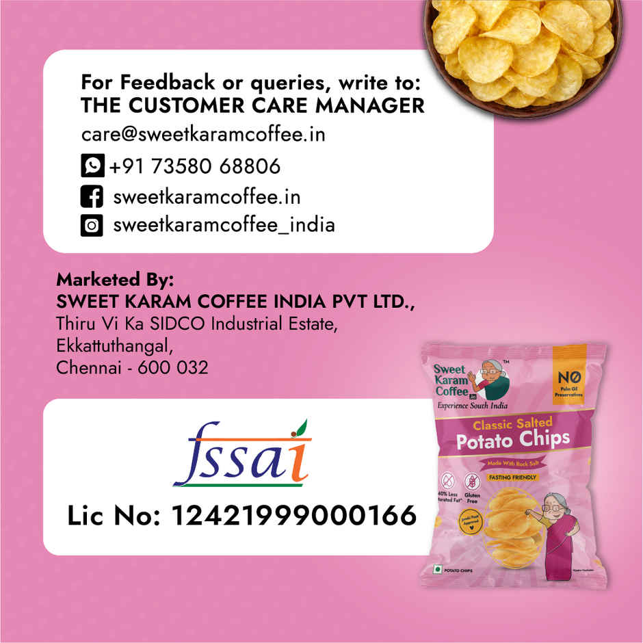 Sweet Karam Coffee Potato Chips | Classic Salted | Rock Salt | Fasting (Vrat) Special