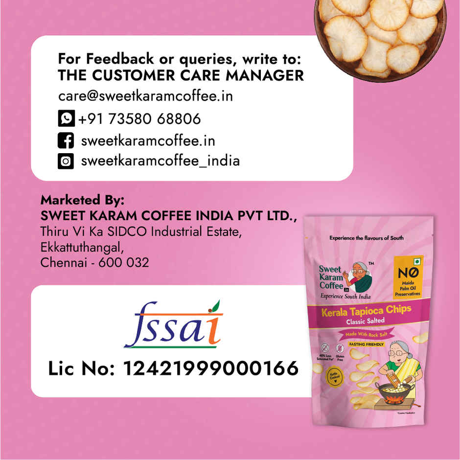 Sweet Karam Coffee Kerala Tapioca Chips | Rock Salt | Fasting (Vrat) Special