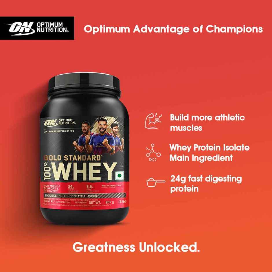 Optimum Nutrition (On) Pure Whey Gold Standard Powder Double Rich Chocolate 2 Lb