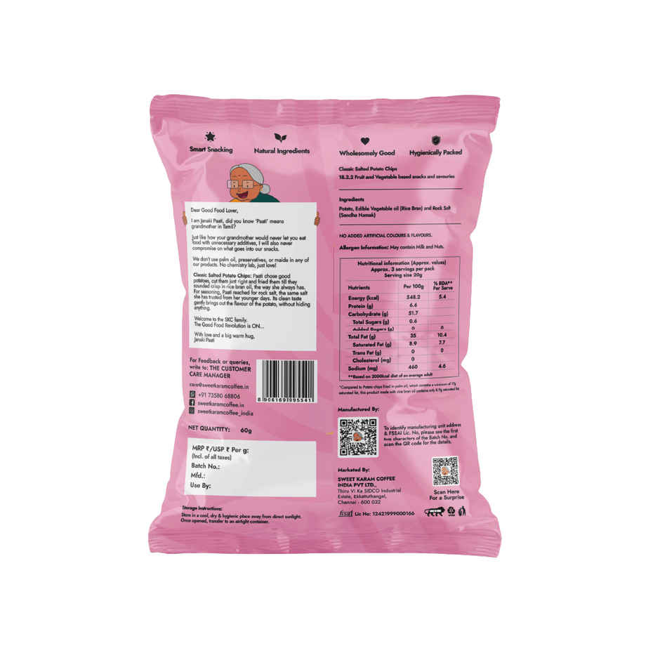 Sweet Karam Coffee Rock Salt Potato Chips - Fasting (Vrat) Special