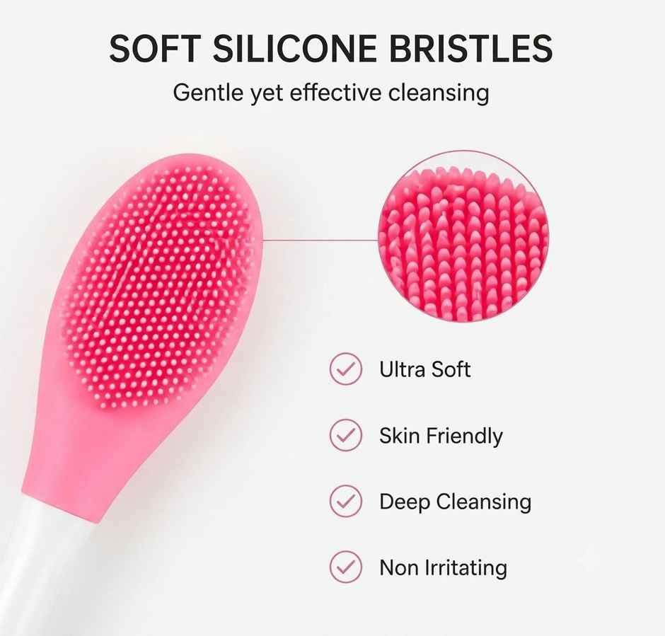 Beautiliss 2 in 1 Multipurpose Double sided Silicone Brush for Face Deep Cleansing | Assorted