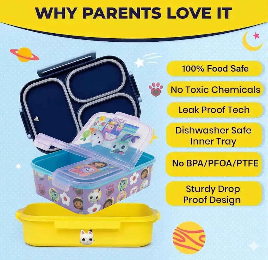 Striders Multi Compartment Rectangular Sandwich Box Gabby'S Dollhouse | XL