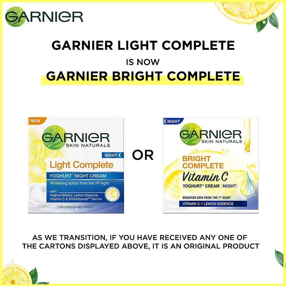 Garnier Bright Complete VITAMIN C YOGURT Night Cream