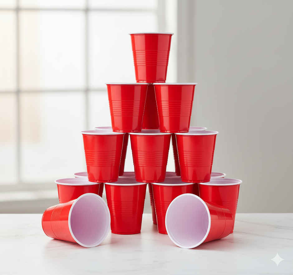 Dayal Premium Party Cups | Durable, Leak | Proof | BPA-free | Red | 480 ml