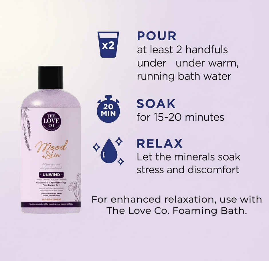 The Love Co Unwind Lavender Epsom Bath Salt | Unscented