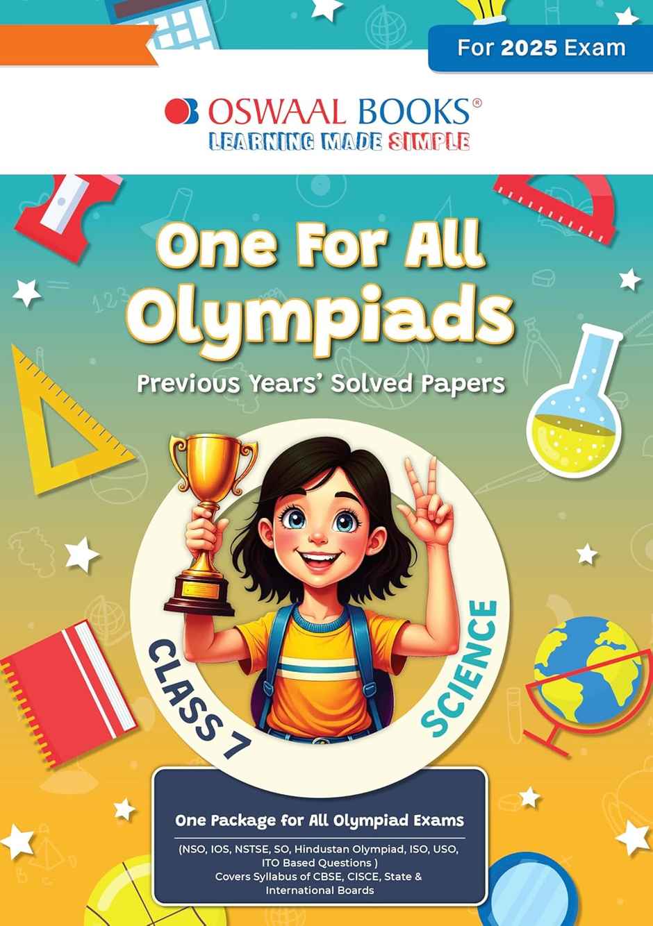 Oswaal One For All Olympiads Previous Year Solved Papers Class 7 Science For 2025 Exam