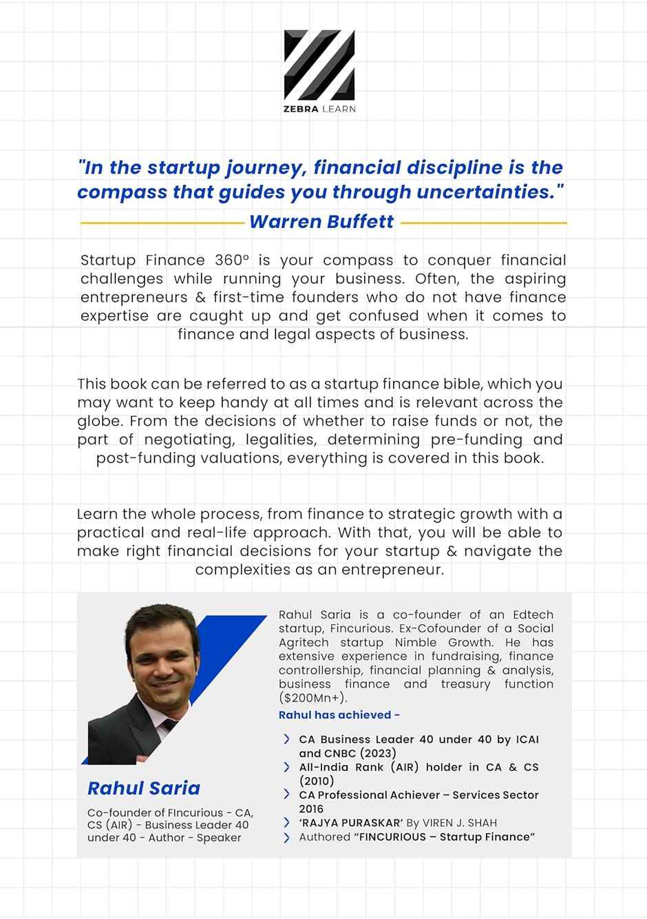 Startup Finance 360 - Guide To Startup Finance, Funding, Valuation By Rahul Saria