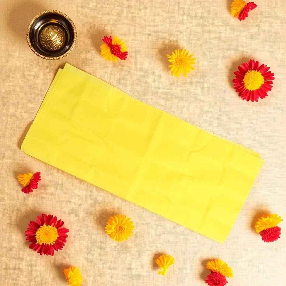 Cotton Puja Cloth | 1.25 m | Yellow | Chandar