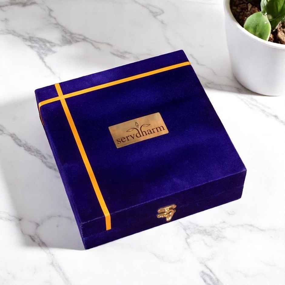 Silver Plated Brass Rudraksha Pooja Thali Set | ServDharm