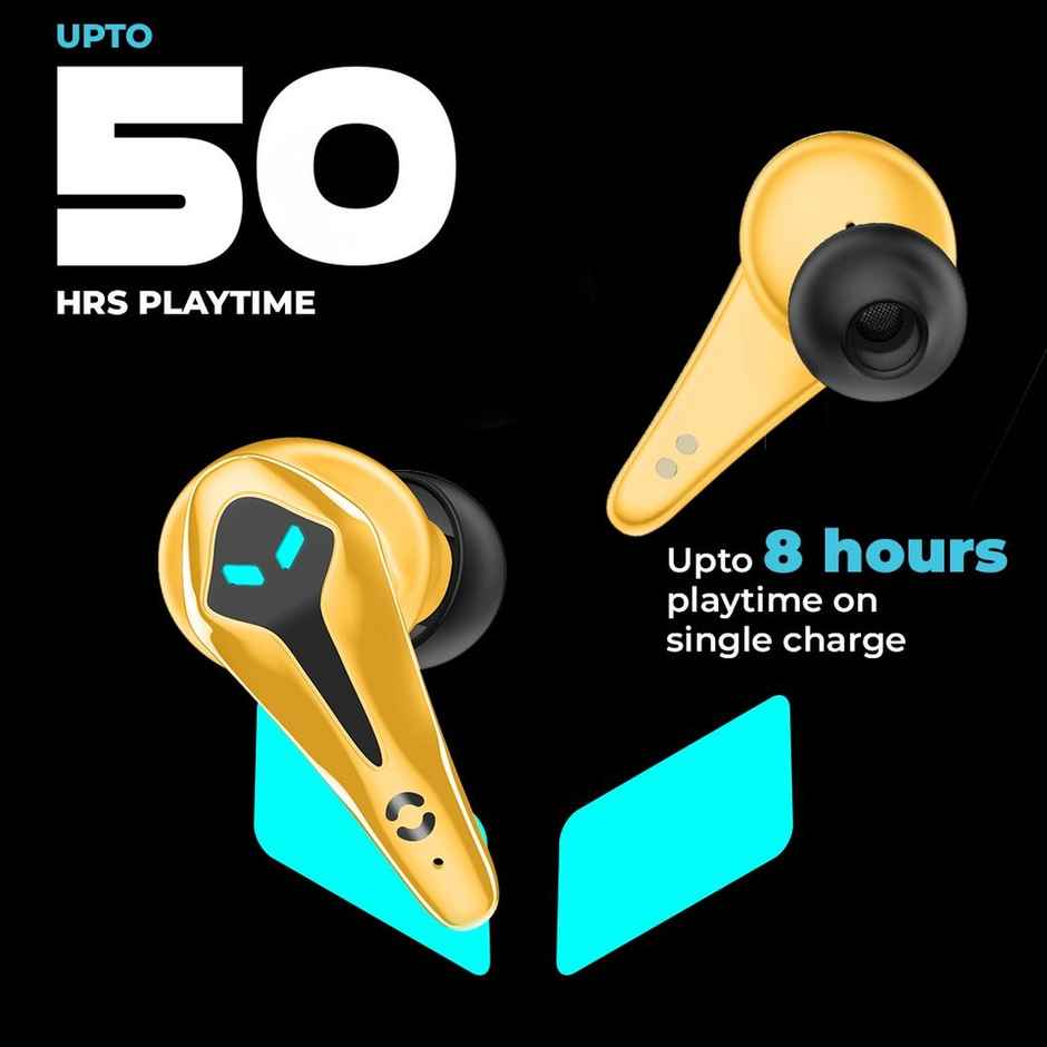Hoppup Xo3 Gaming Earbuds With 35 ms Low LatENCy, 13Mm Drivers (Yellow, True Wireless)
