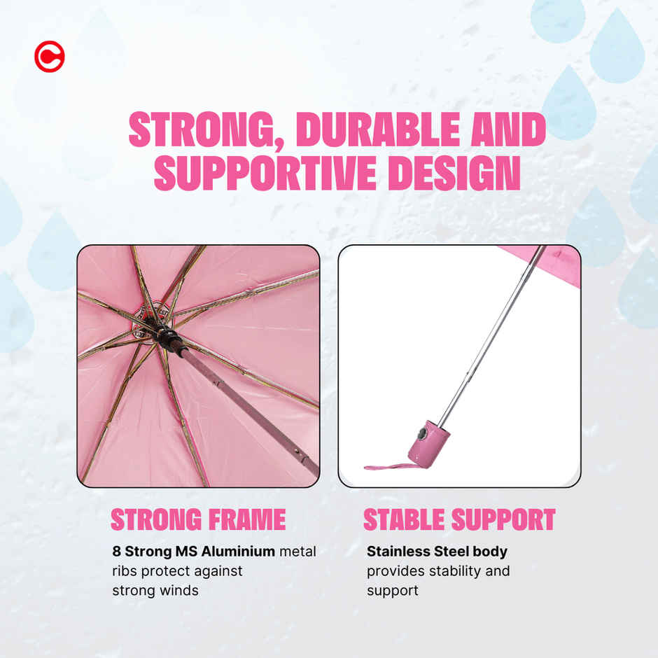 Citizen 3 Fold 22 Inch Auto Pink Printed umbrella