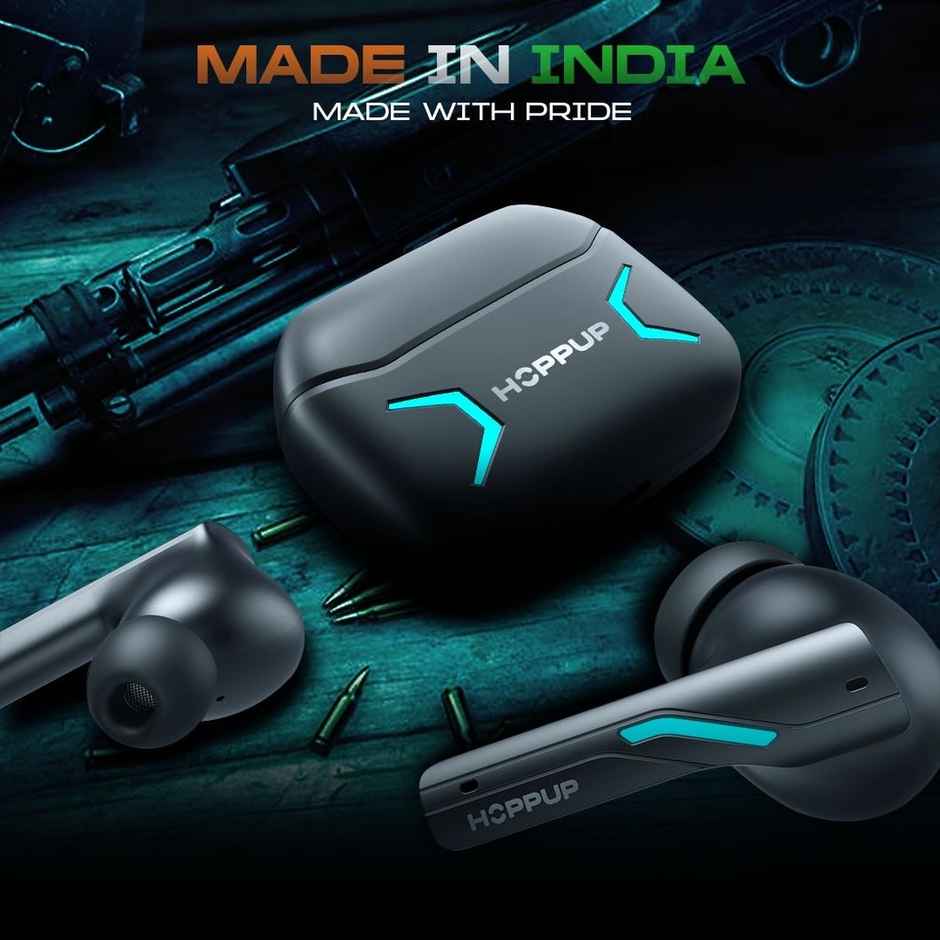 Hoppup Xo1 Black Gaming Earbuds With 50H Playtime