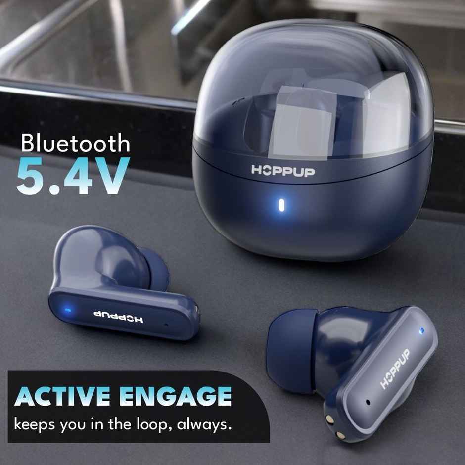 Hoppup Airdoze F50 Earbuds With 40H Playtime, 40Ms Low Latency, Ai Enc (Navy Blue, True Wireless)