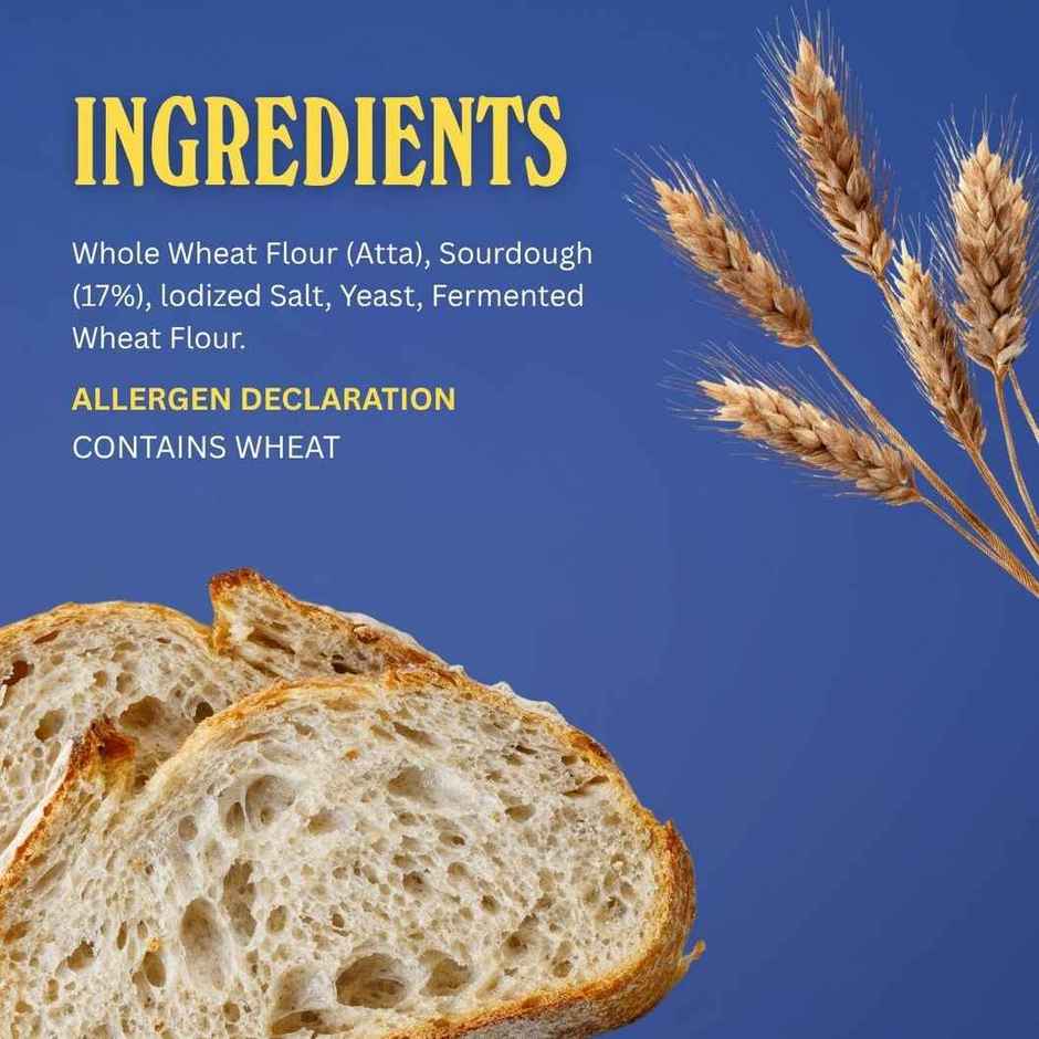 The Baker's Dozen Zero Maida Country Sourdough | Whole Wheat Bread | Artisan Loaf | Clean Label