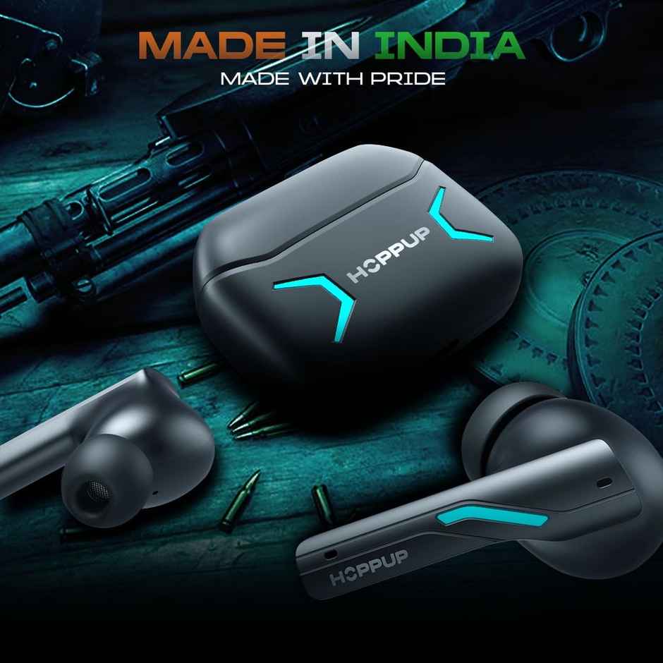 Hoppup Xo1 Black Gaming Earbuds With 50H Playtime