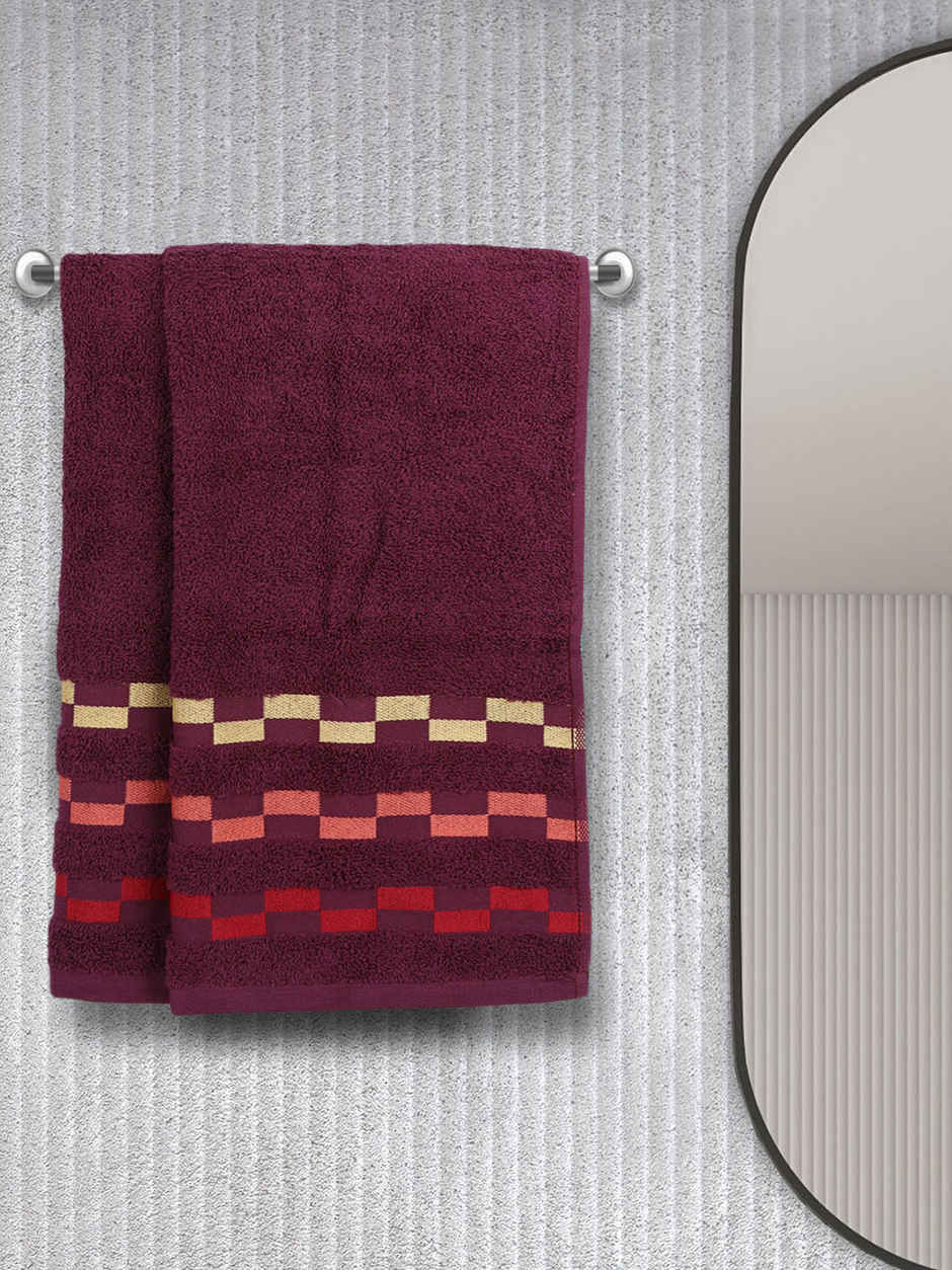 Bianca Turkish Terry Hand Towel 100% Mercerised Cotton - Wine