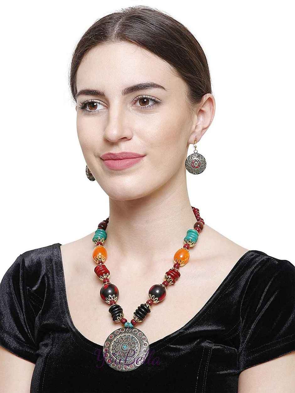 YouBella Stylish Afghani Tribal Jewellery Set For Women - Multicolour