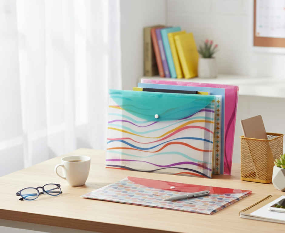 Saya Designer Clear Bag - Elegant and Durable Document Organizer | Assorted