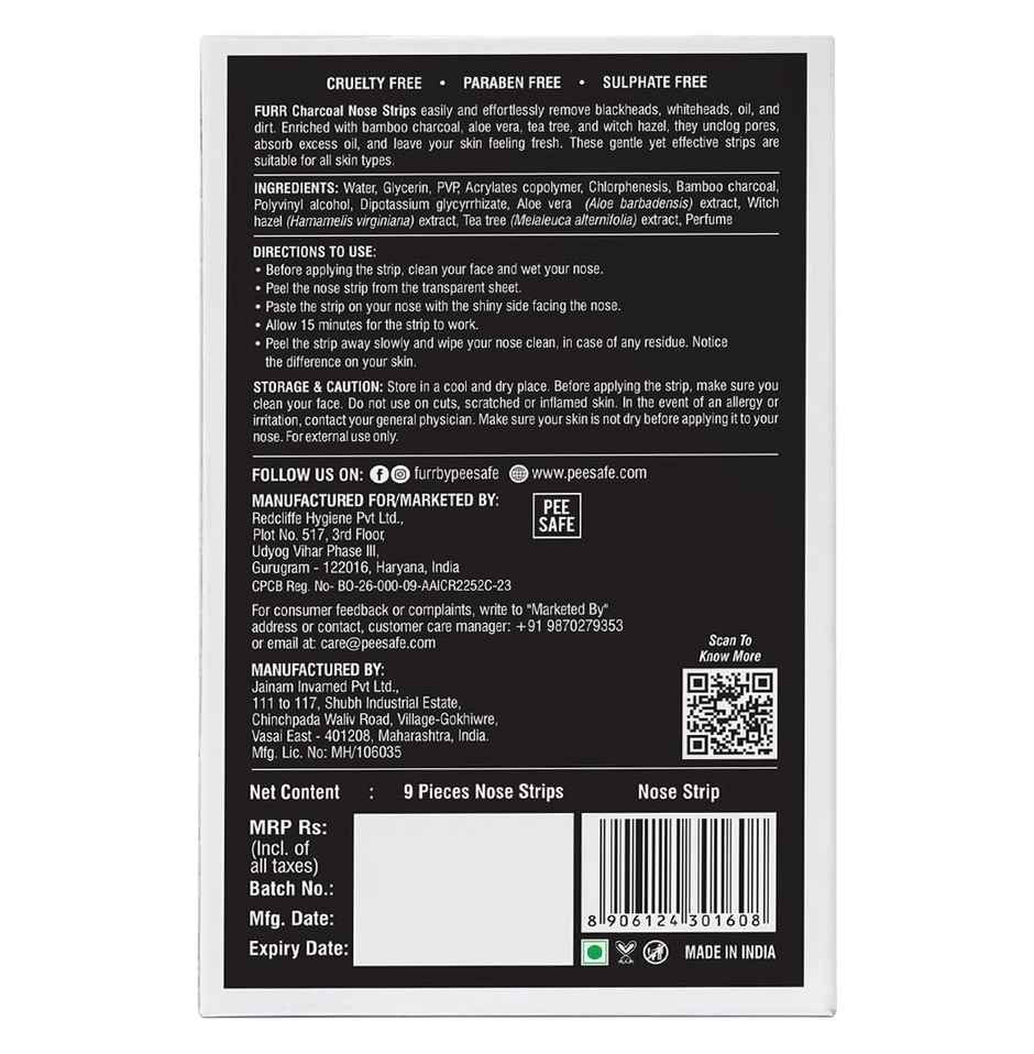 FURR Charcoal Nose Strips 9N