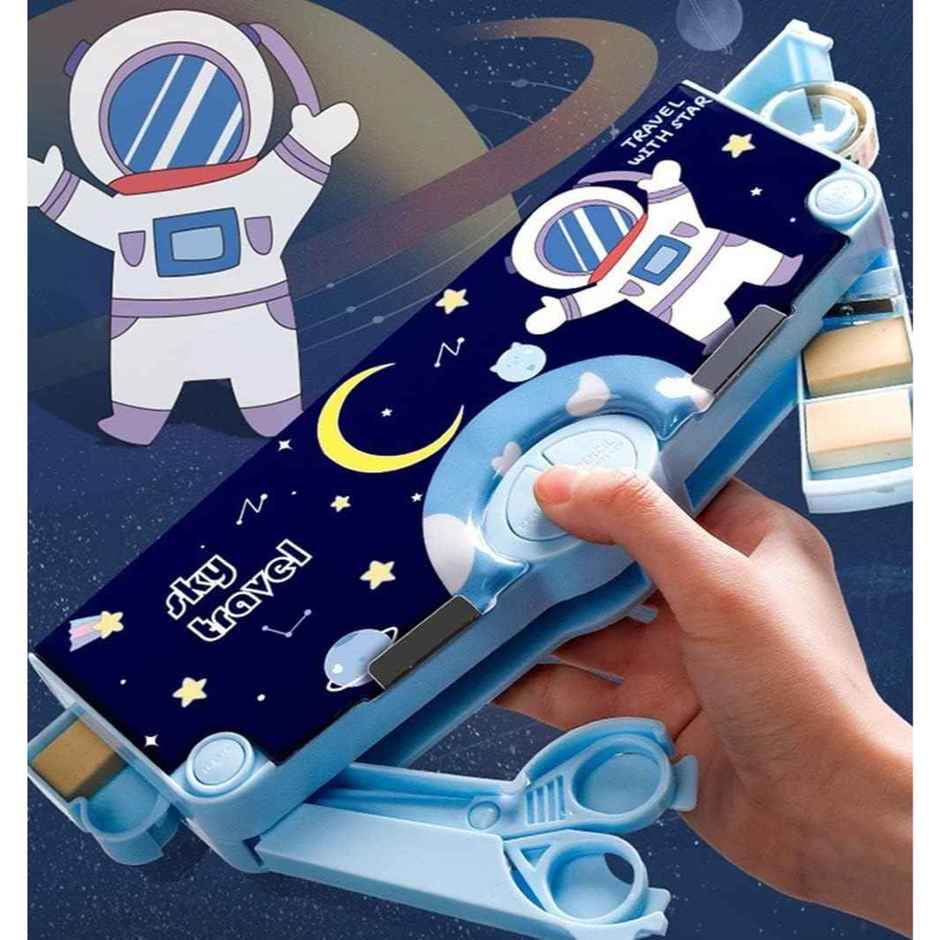 Chrome 7035 Magnetic Multifunctional Pencil Box For Kids (Design and Color May Vary)