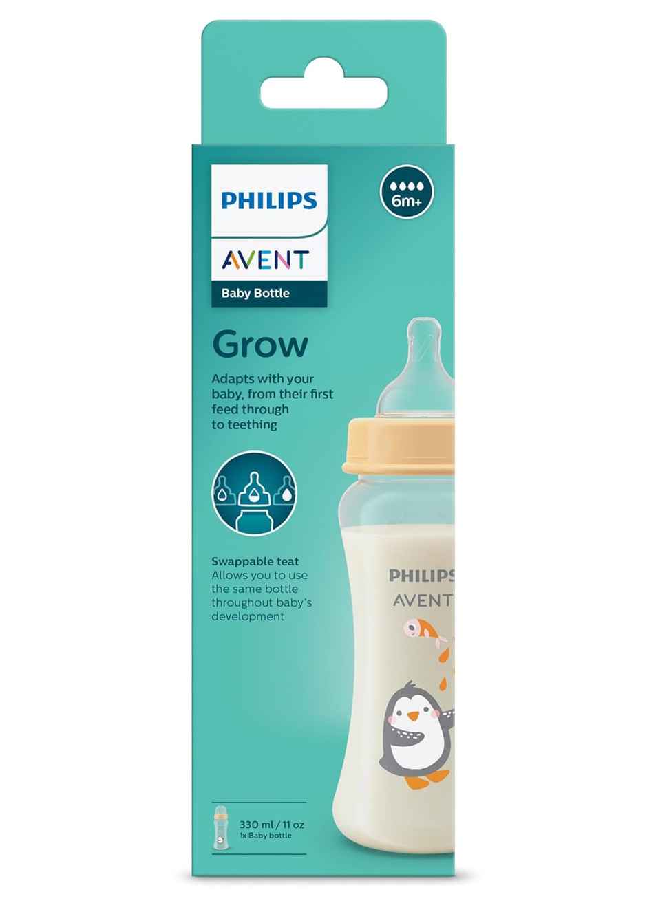 Philips Avent Grow Bottle | 6m+ | 330ml | Pack of 1 | SCF064/01