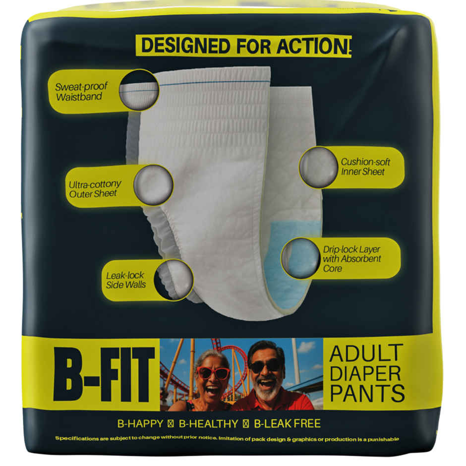B-FIT Adult Diaper Pant | Regular Type | L | 30 - 56 inch