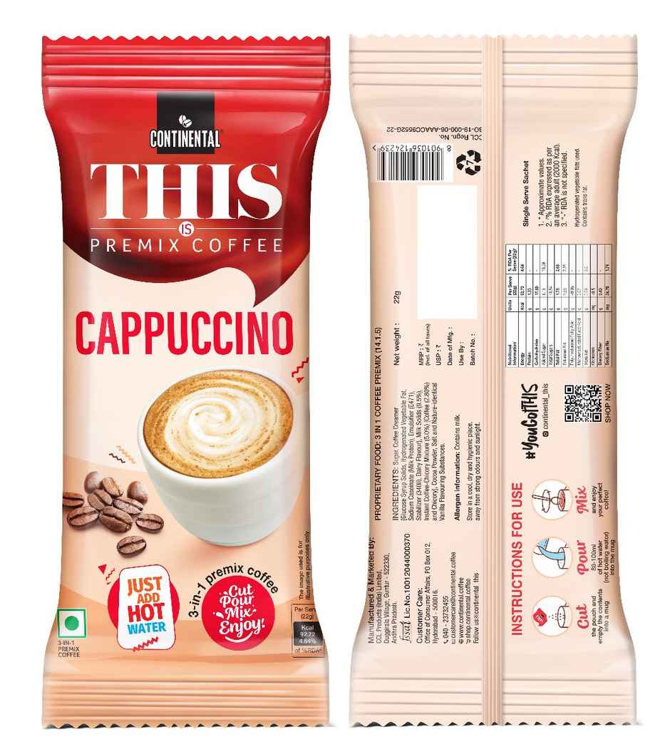 Continental THIS Premix Coffee Powder - Cappuccino | Sachet