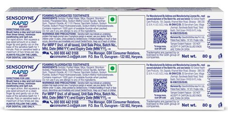 Sensodyne Toothpaste Rapid Relief Combo pack,Sensitive tooth paste to help beat sensitivity fast