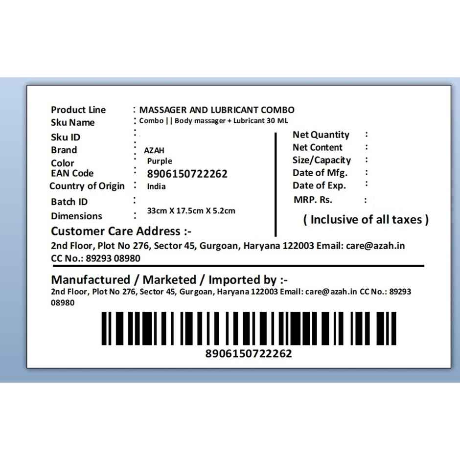 Azah Body Personal Massager & Lubricant | Compact & Convenient