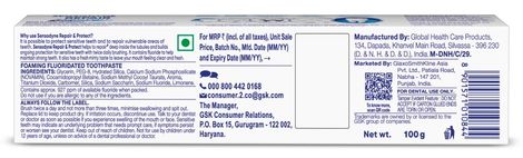 Sensodyne Toothpaste Repair & Protect, Tooth Paste For Deep Repair Of Sensitive Teeth Combo 