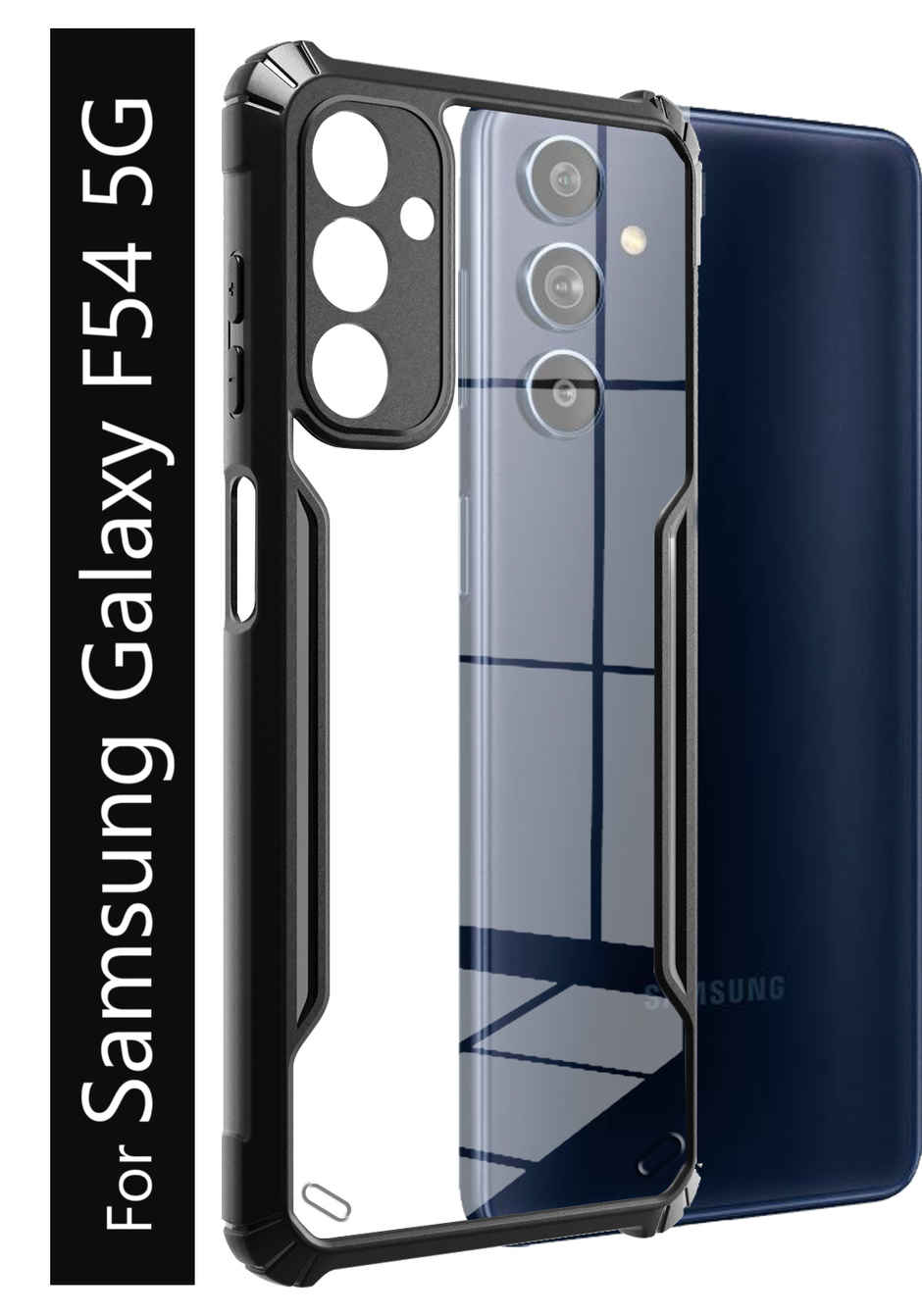 Kwine Case Samsung Galaxy F54 Back Cover - Black Bordered Transparent Case