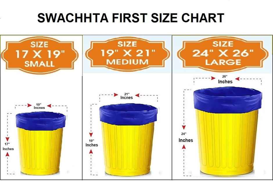 Swachhta First Oxo Bio Degradable Garbage Bags - Blue Medium (19 x 21 Inches) Combo