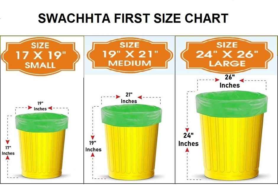 Swachhta First Oxo Bio Degradable Garbage Bags - Green Small | 17 x 19 inch