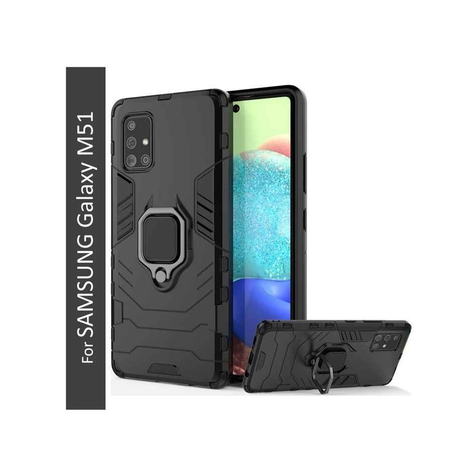 Kwine Case Samsung Galaxy M51 Back Cover - Ring Holder Stand Case