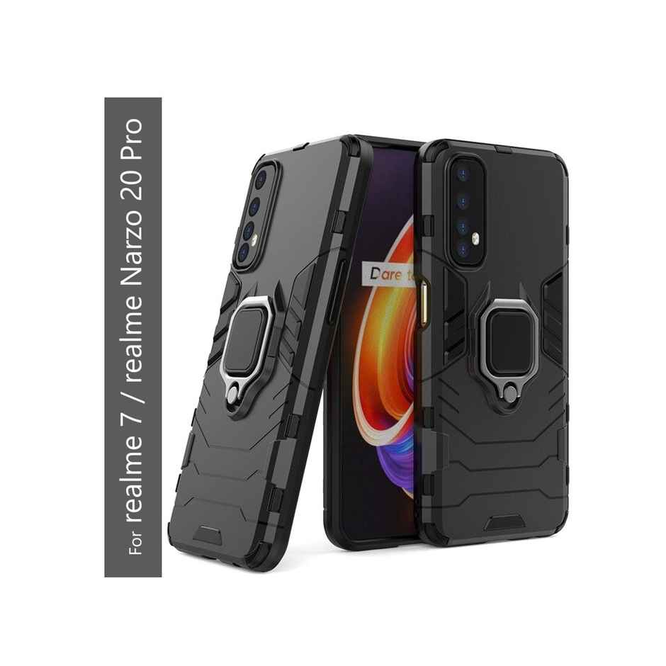 Kwine Case Realme 7 / Realme Narzo 20 Pro Back Cover - Ring Holder Stand Case