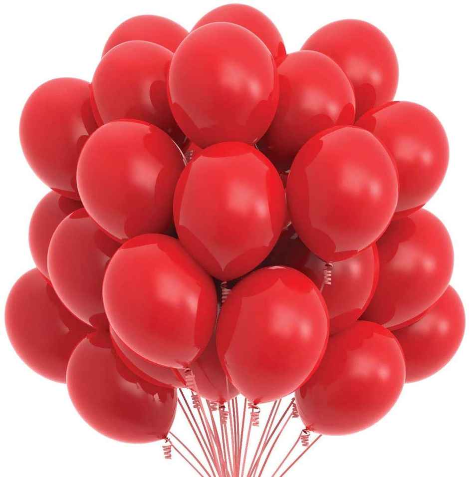 Premium Metallic Latex Balloons Red and White Decoration | Hemito