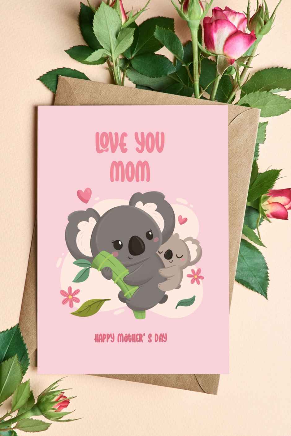 Love You Mom Greeting Card | Vibebling