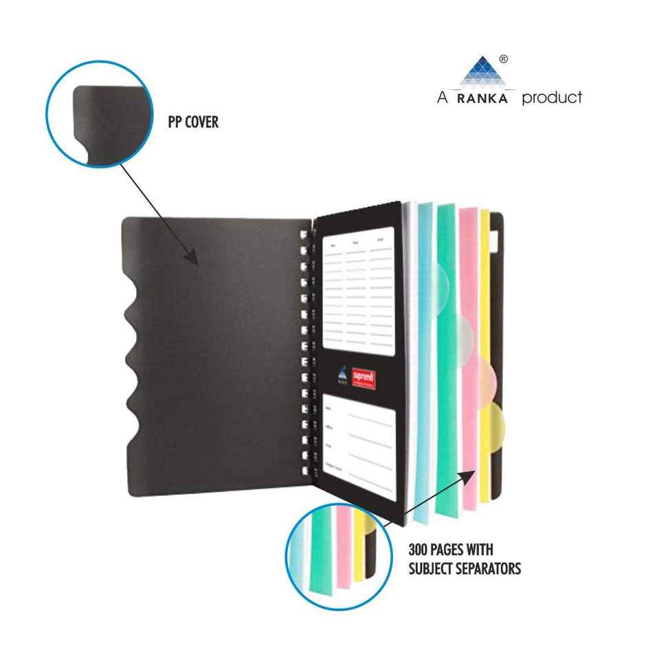 supremo B5 - Executive Diary 5 Subject, 70 Gsm, Single Ruled, 300 Pages, Wiro Binding