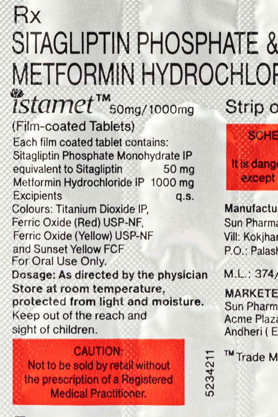 Istamet 50mg/1000mg Tablet