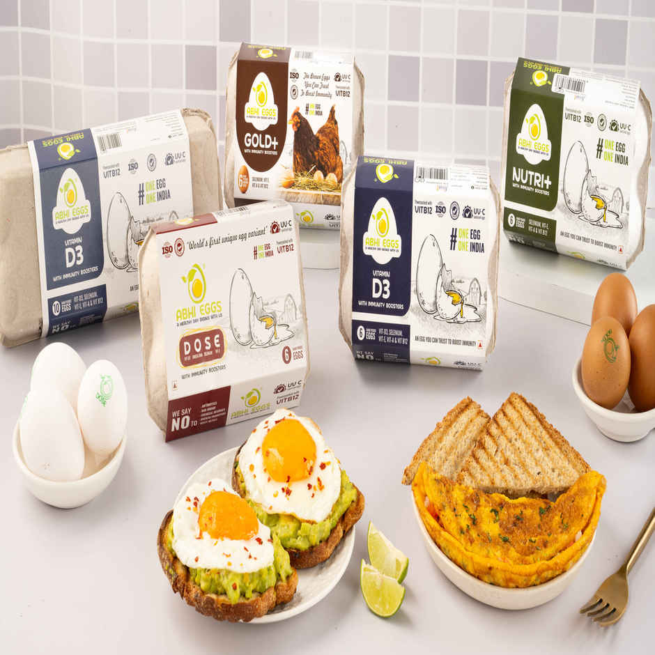 Abhi Eggs Gold + Brown Eggs With Immunity Boosters