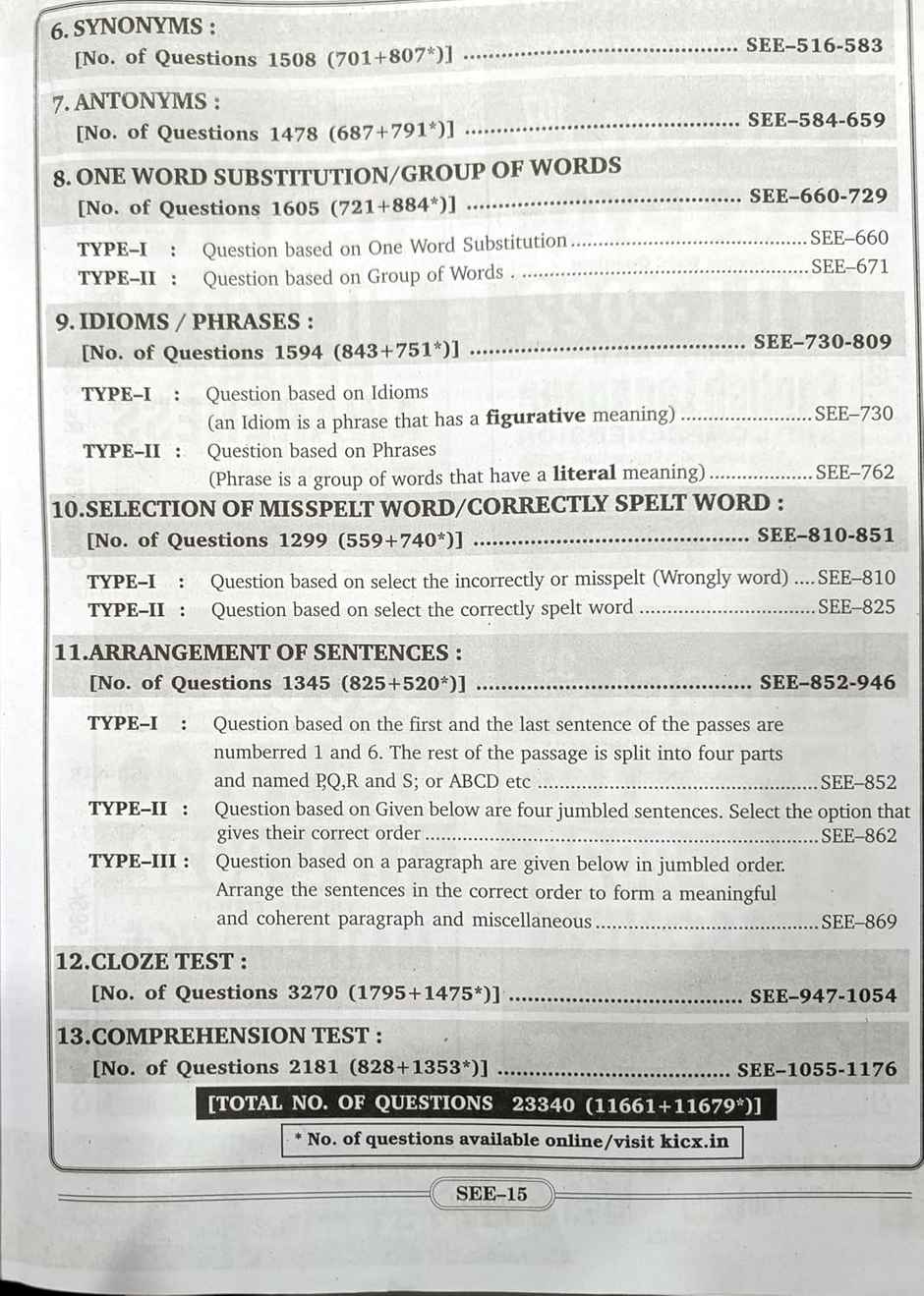 SSC TCS PYQs English Language Chapterwise & Typewise Solved Papers 16950+ Till - December 2023