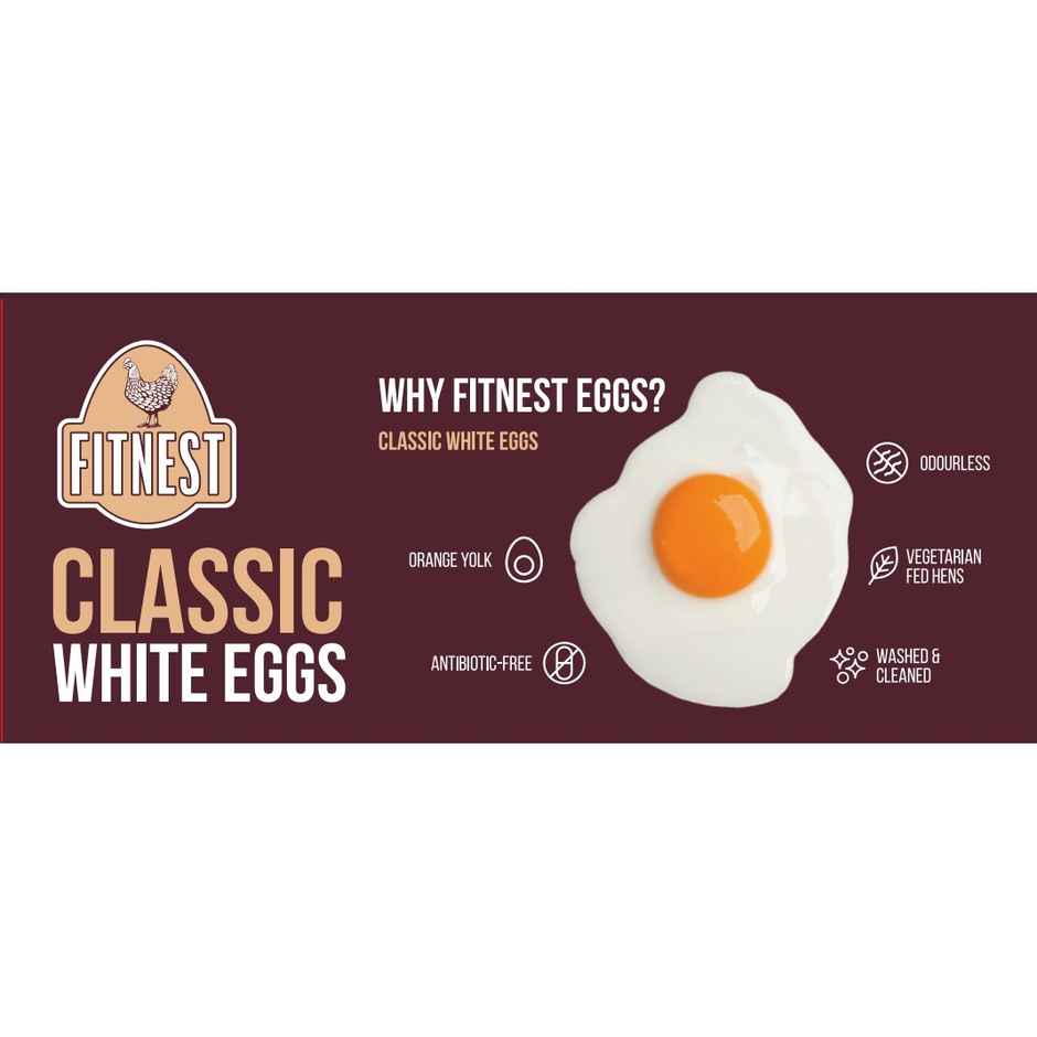 Fitnest Classic White Eggs - Pack Of 6