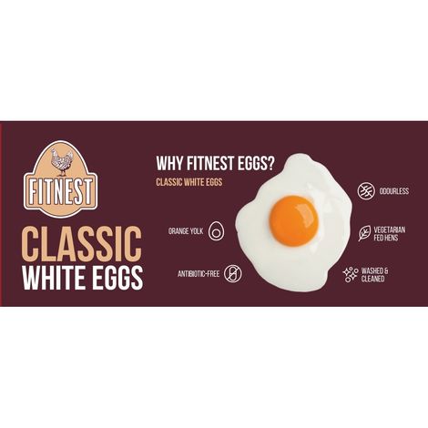Fitnest Classic White Eggs - Pack Of 6
