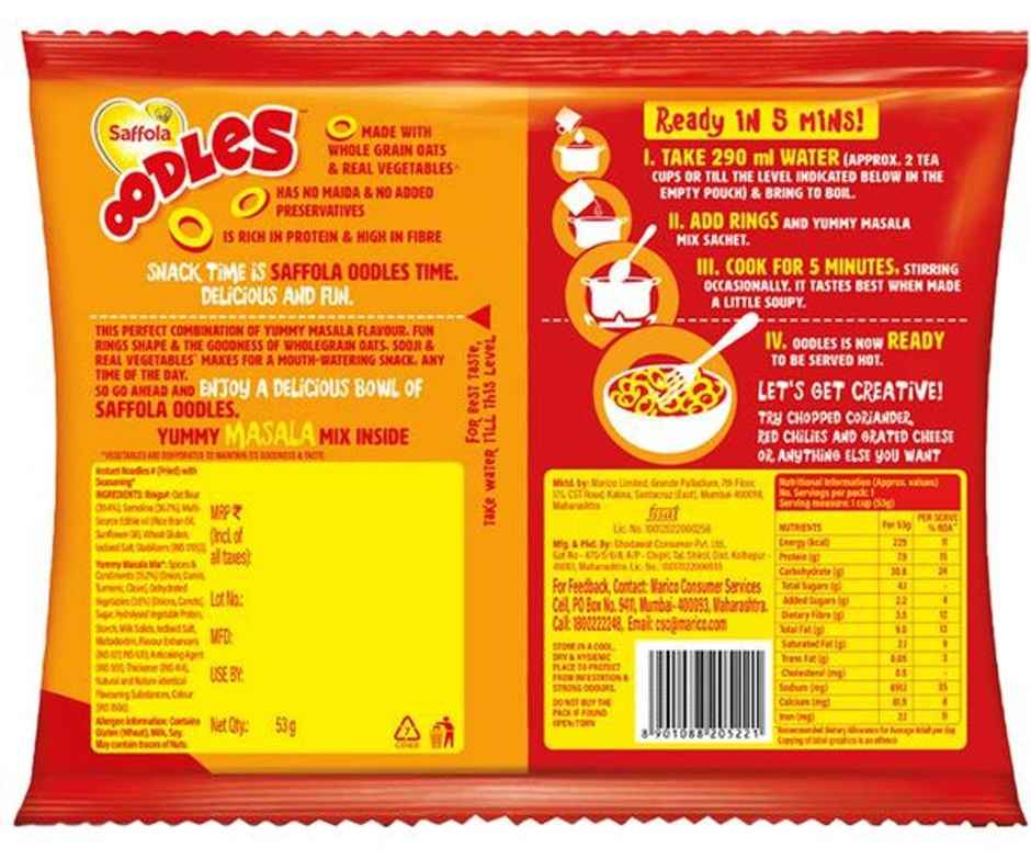 Saffola Oodles Instant Noodles Masala