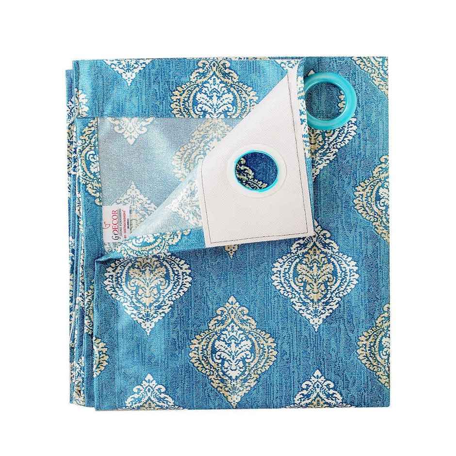 Antzco Blue Window Curtain Crazy Print 5 ft x 4 ft | Pack of 2 | WC04