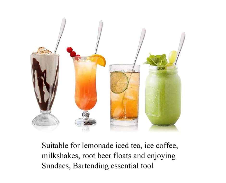 KVG Stainless Steel Long Handle Spoon Set | Soda, Milkshake, Cocktail Spoon
